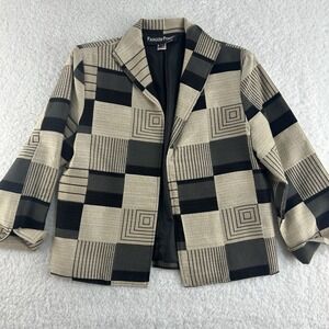 Vintage Painted Pony Womens Blazer XS Geometric Jacket Shoulder Pads Made In USA